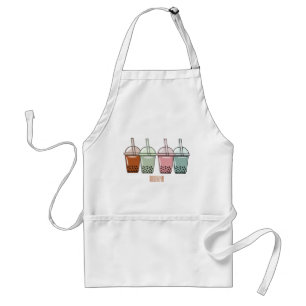 Delantal Ilustración de dibujos animados de té de burbujas
