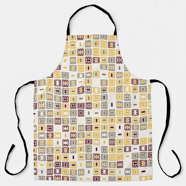 Delantal Ilustración de diseño de patrones geométricos sin  (Anverso)