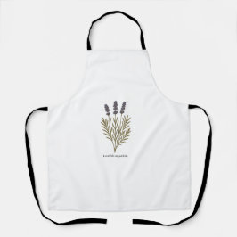 Delantal Ilustracion de flores de lavanda de época