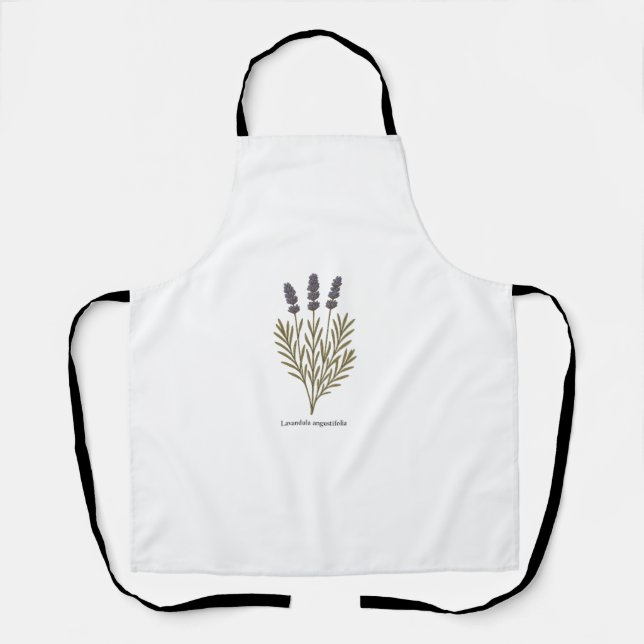 Delantal Ilustracion de flores de lavanda de época (Anverso)