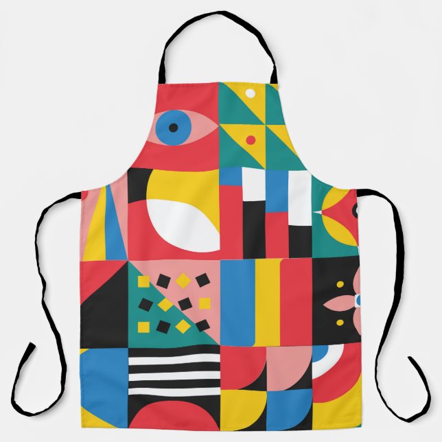 Delantal Ilustracion de formas geométricas coloridas (Anverso)
