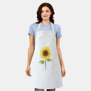 Delantal Ilustración de Girasol — Arte Botánico Brillante