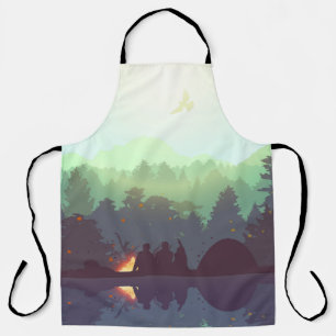 Delantal Ilustracion de montaña Camping Adventure Forest