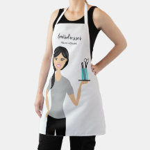 Ilustración de mujer peluquera linda Estilista de 