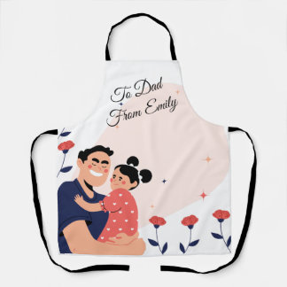 Delantal Ilustracion de padre e hija más bajo