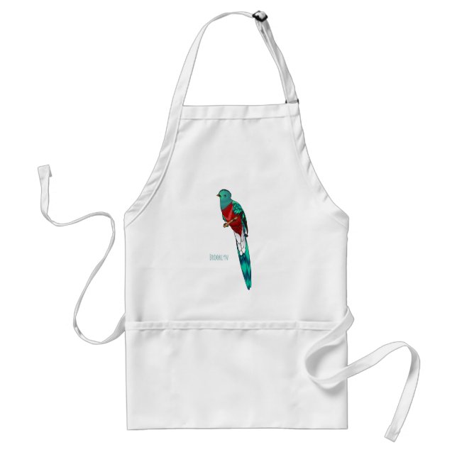 Delantal Ilustracion de personalizado de aves quetzales res (Frente)