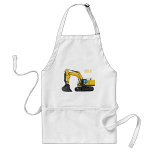 Delantal Ilustracion de personalizado de excavadora de rast