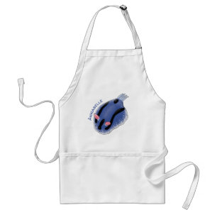 Delantal Ilustracion de personalizado de nudibranquias azul