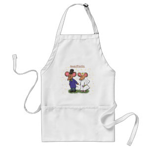 Delantal Ilustracion de personalizado de pareja de ratones