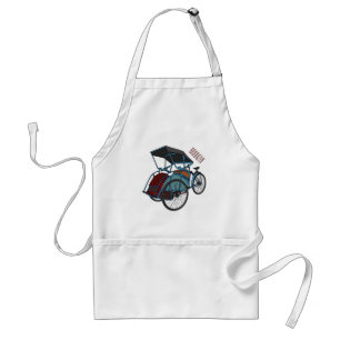 Delantal Ilustracion de personalizado de rickshaw en bicicl