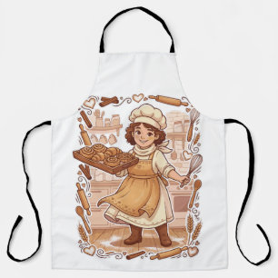 Delantal Ilustración de repostería de chef de pastelería li