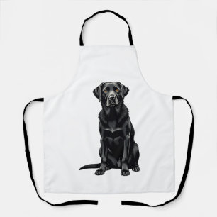 Delantal Ilustración de retrato de perro Labrador Retriever