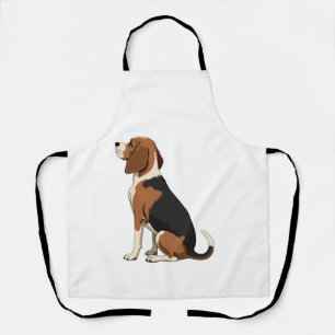 Delantal Ilustración de vista trasera de perro Beagle vinta