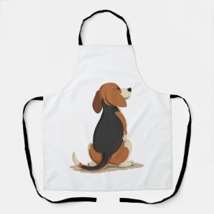 Delantal Ilustración de vista trasera de perro Beagle vinta