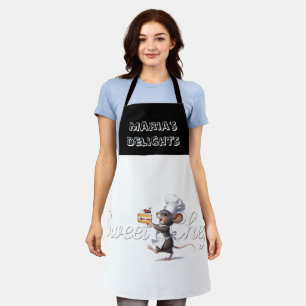 Delantal Ilustración del logotipo del ratón "Sweet Chef"