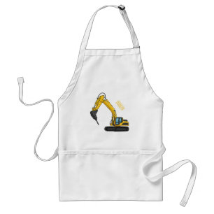 Delantal Ilustracion del personalizado de la excavadora de 