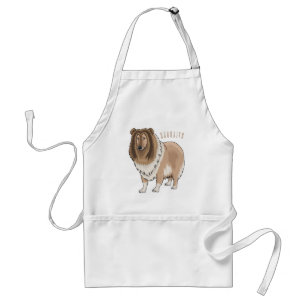 Delantal Ilustracion del personalizado del perro del collie