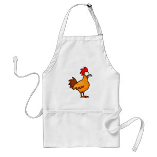 Delantal Ilustración divertida de pollo de dibujos animados