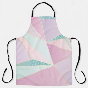 Delantal (ilustracion) fondo de línea dorada, arti abstract