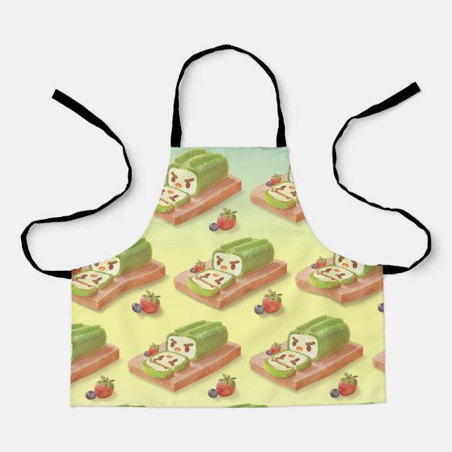 Delantal Ilustracion Matcha Cake Roll (Anverso)