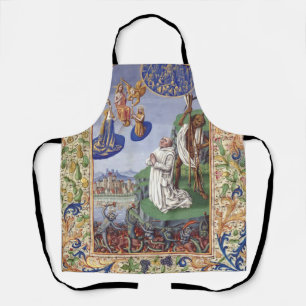 Delantal Ilustración medieval de San Bernardo de Clairvaux