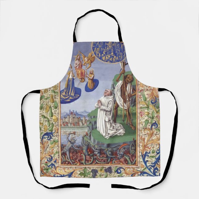 Delantal Ilustración medieval de San Bernardo de Clairvaux (Anverso)