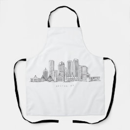 Delantal Ilustracion minimalista de la ciudad de Boston
