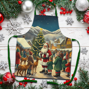 Delantal Ilustracion navideño vintage