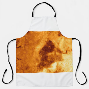 Delantal Ilustracion Ochre Tie Dye. Textura abstracta. Suci