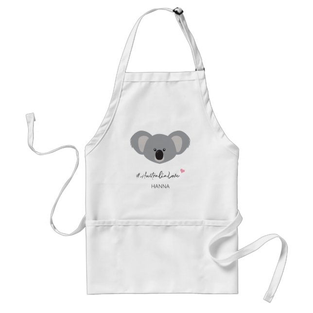 Delantal Ilustracion personalizado #AustraliaLove Koala (Frente)