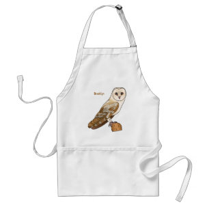 Delantal Ilustracion personalizado de aves de búho de Barn