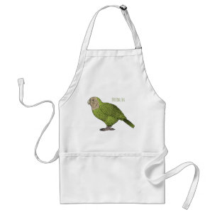 Delantal Ilustracion personalizado de aves Kakapo