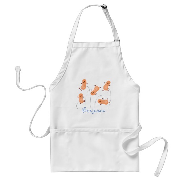 Delantal Ilustracion personalizado de cacahuetes de puenteo (Frente)