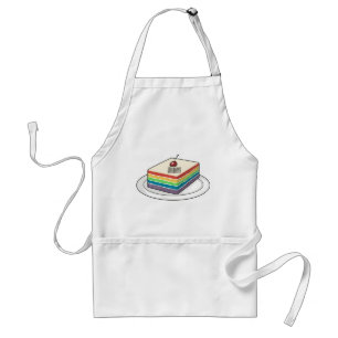 Delantal Ilustracion personalizado de pastel de arcoiris