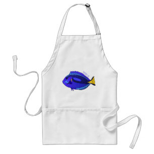 Delantal Ilustracion personalizado de pescado tang azul