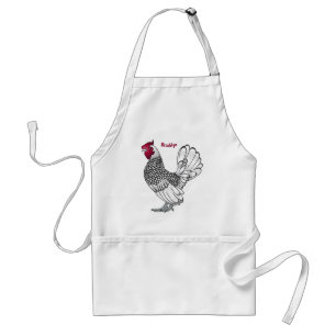 Delantal Ilustracion personalizado de pollo de Sebright