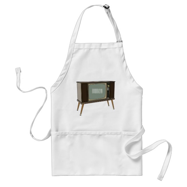 Delantal Ilustracion personalizado de televisión (Frente)