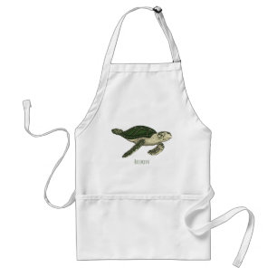 Delantal Ilustracion personalizado de tortugas marinas