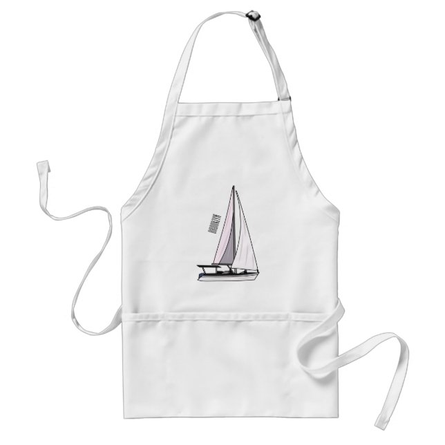 Delantal Ilustracion personalizado de velero (Frente)