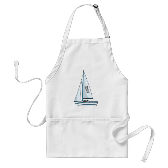 Delantal Ilustracion personalizado de velero (Frente)
