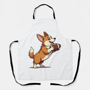 Delantal Ilustración Retro Deportiva de Perro de Fútbol Cor