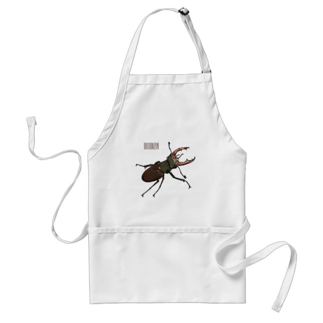 Delantal Ilustracion Stag beetle personalizado (Frente)