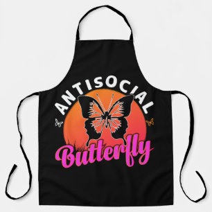 Delantal ilustracion vectorial de diseño antisocial de mari