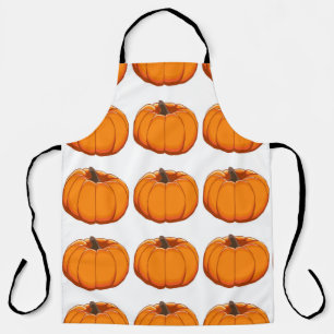 Delantal Ilustracion vibrante de calabaza amarilla.