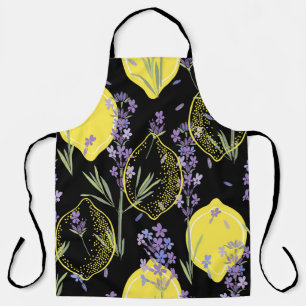 Delantal Ilustracion Vintage de Floral Lavender Lemons