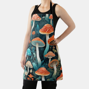 Delantal Ilustracion Whimsical Forest Mushrooms