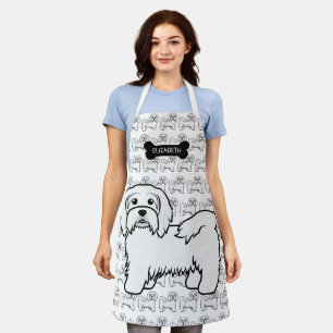 Delantal Ilustración y nombre de perro de dibujos animados