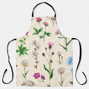 Delantal Ilustraciones acuarelas de flores silvestres. Sin 