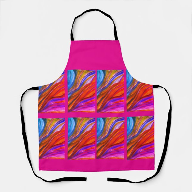 Delantal Ilustraciones del Desierto Rosa Caliente Apron (Anverso)