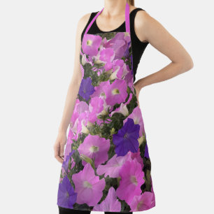 Delantal Imagen De Morning Glory Pink & Purple Flowers